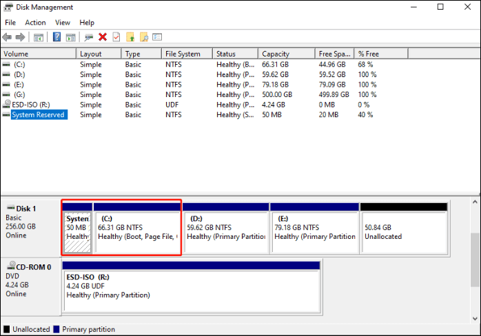 open disk management