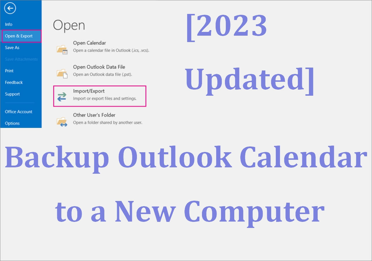 Easy! Backup Outlook Calendar to a New Computer Quickly 2024 EaseUS