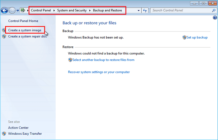 kliknij Utwórz obraz systemu
