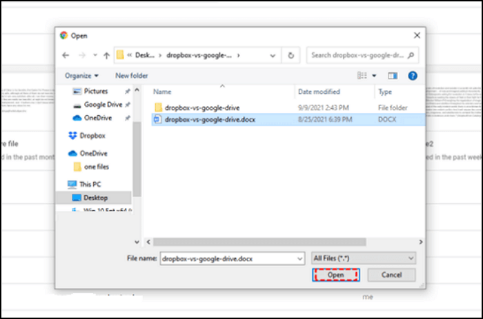 wybierz pliki i kliknij Otwórz