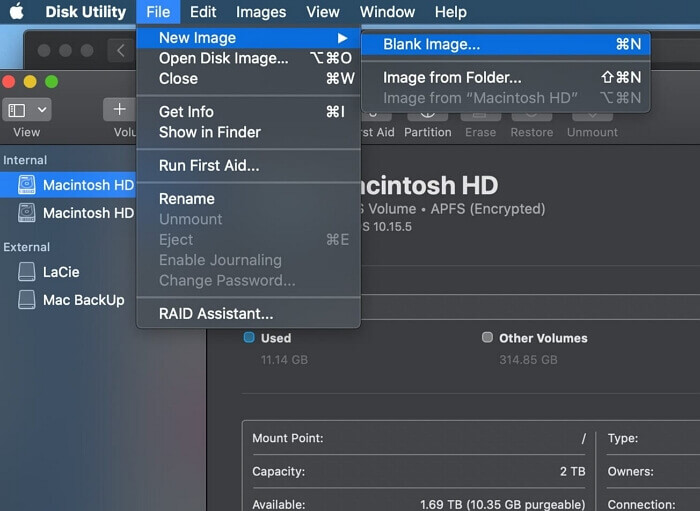 Create disk image on Mac - 1