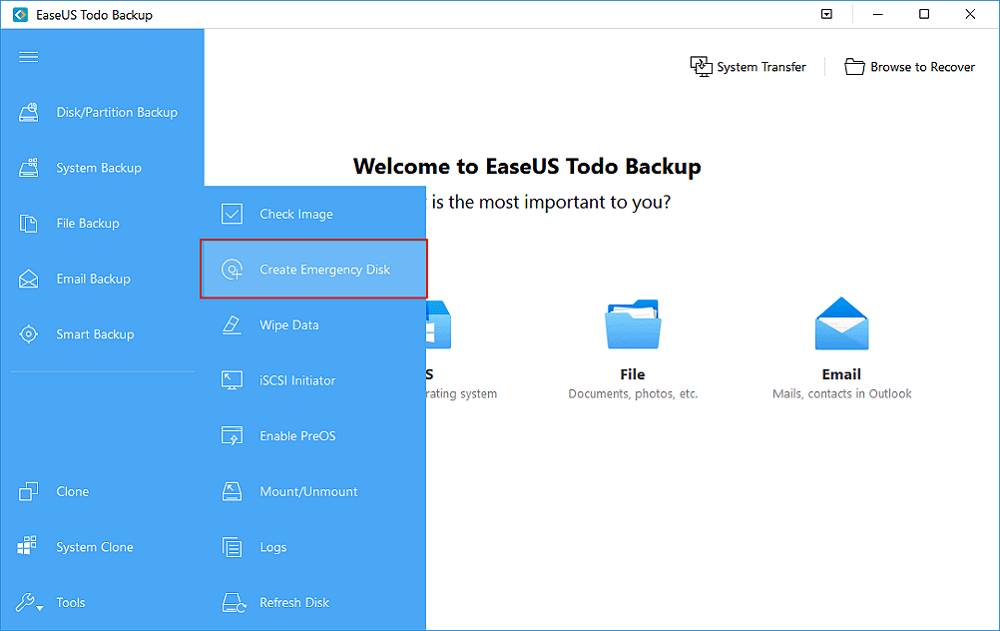 create backup recovery disk windows 10