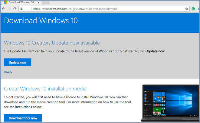 download windows 10 update on usb