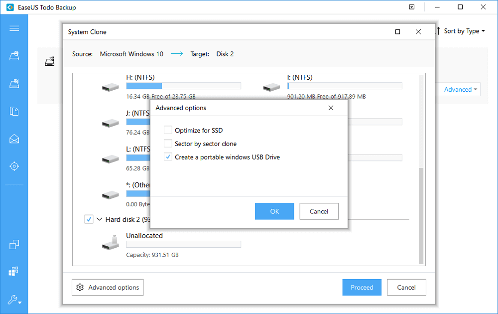 choose the usb drive to create a portable windows usb drive