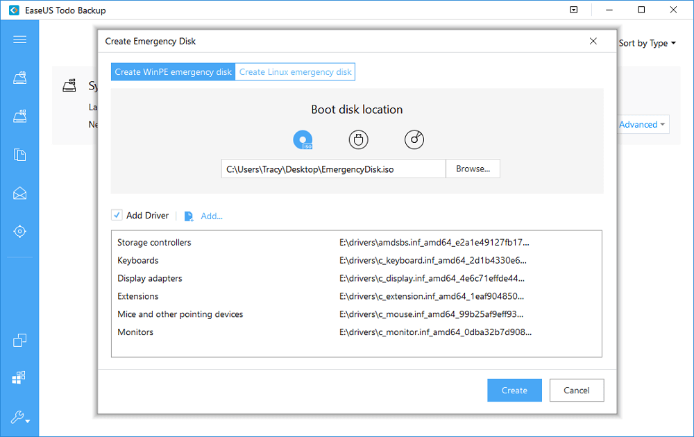 Select WinPE disk