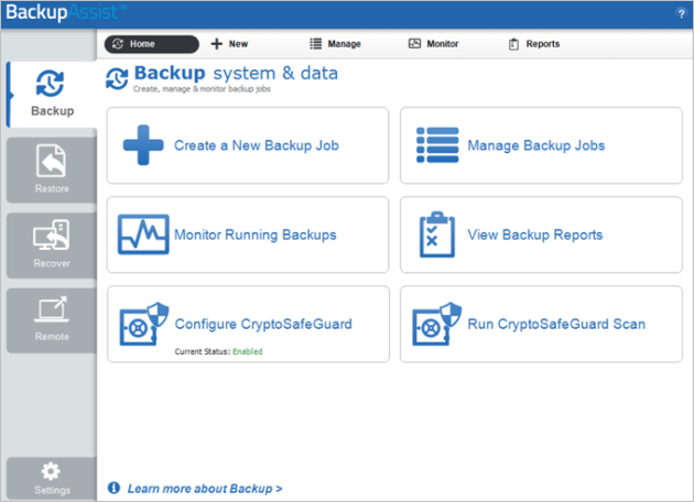 Assistência de backup