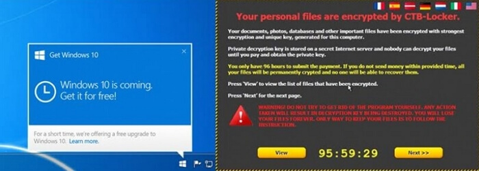 Virus falso de actualización de Windows