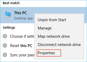 encontrar propriedades nas configurações do pc