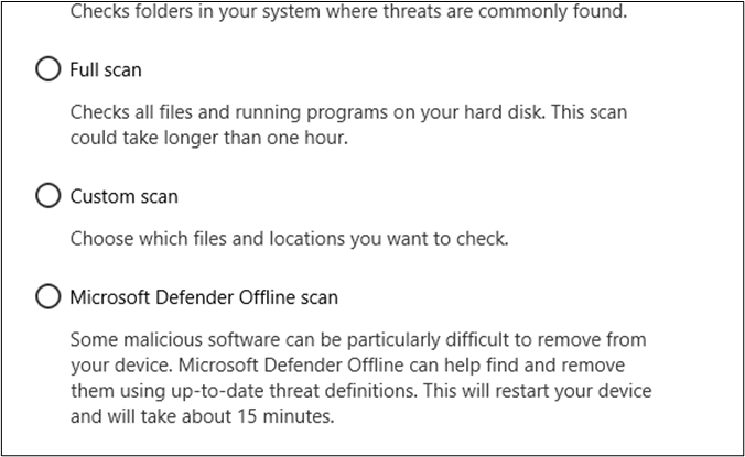 opzioni di scansione