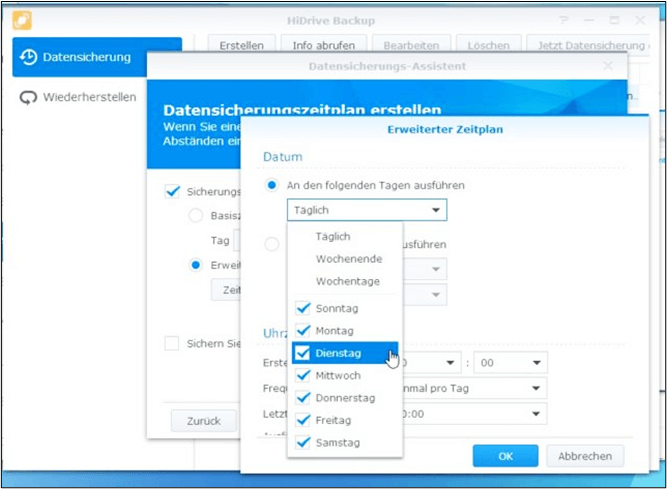 harmonogram tworzenia kopii zapasowych