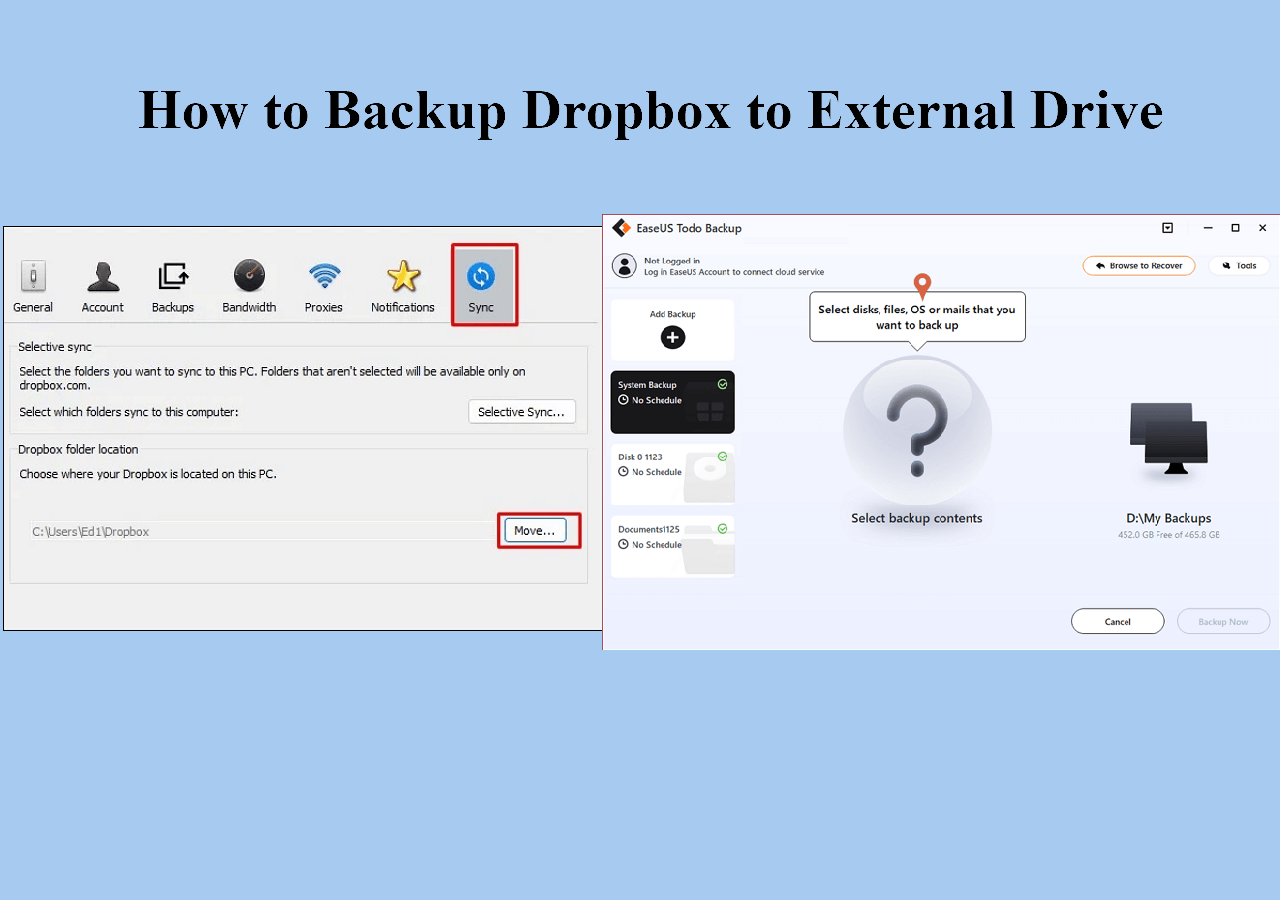 How to Backup Dropbox to External Drive [2 Tested Ways] EaseUS