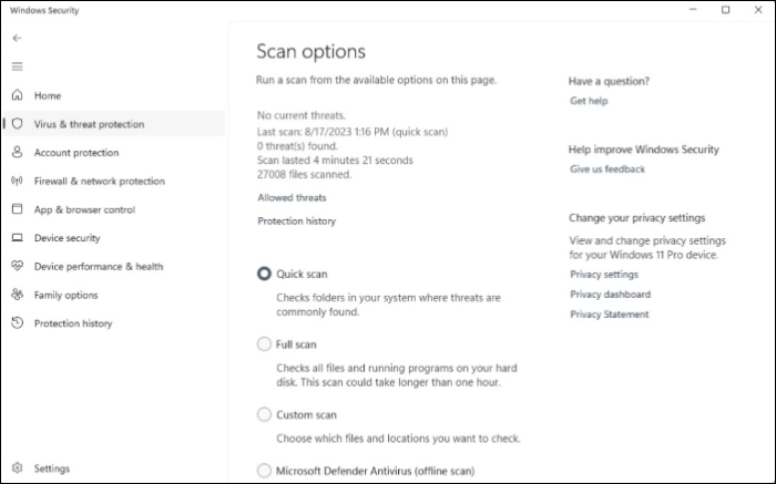 Program antywirusowy Microsoft Windows Defender