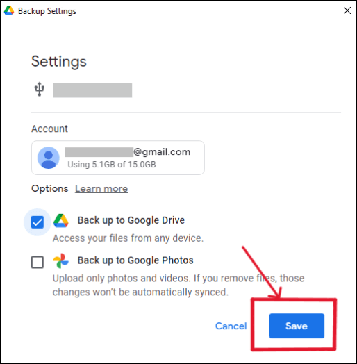 zapisz kopię zapasową na USB