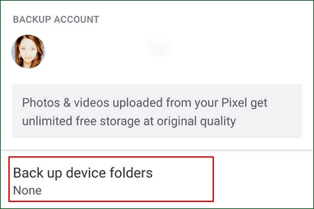 Select to backup SD card photos to Google Photos