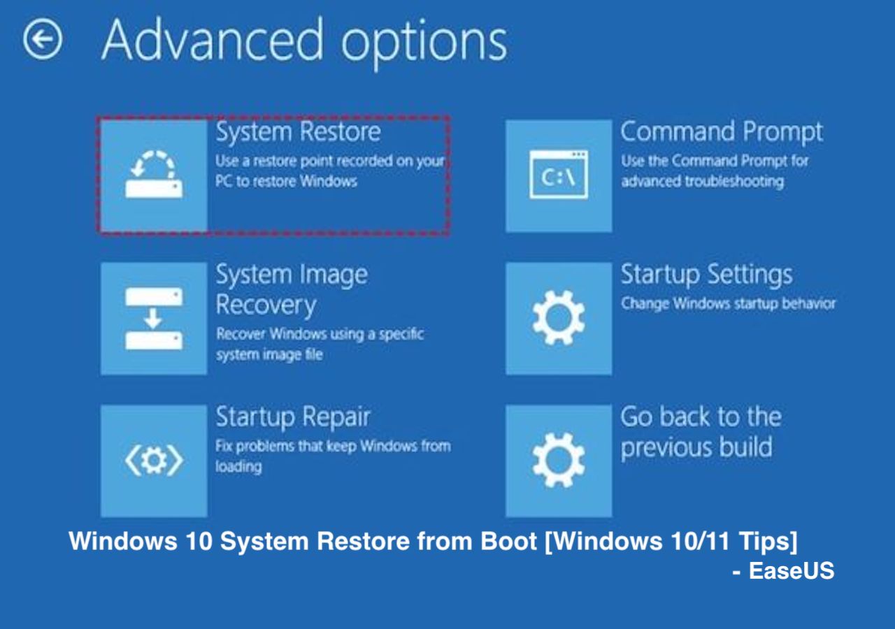 Windows 10 System Restore from Boot [Windows 10/11 Tips] - EaseUS