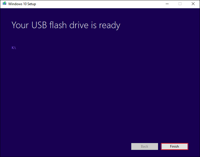 filesh creando il supporto di installazione USB di Windows