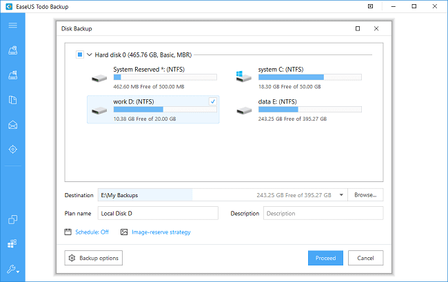 Back up disk with EaseUS Todo Backup