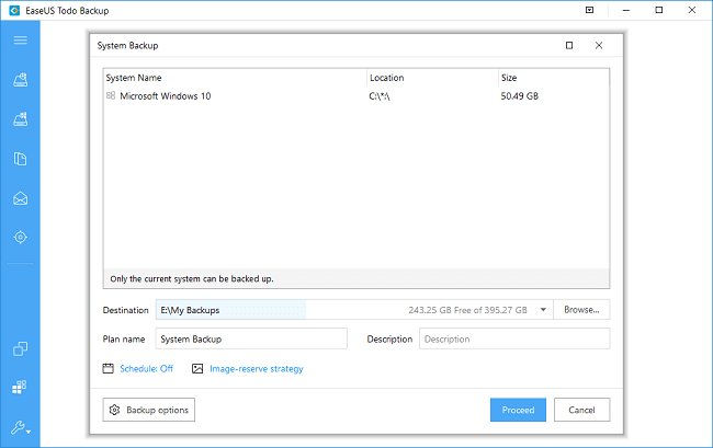 Back up system with EaseUS Todo Backup