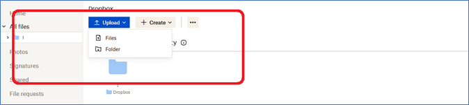 tik op bestanden of mappen