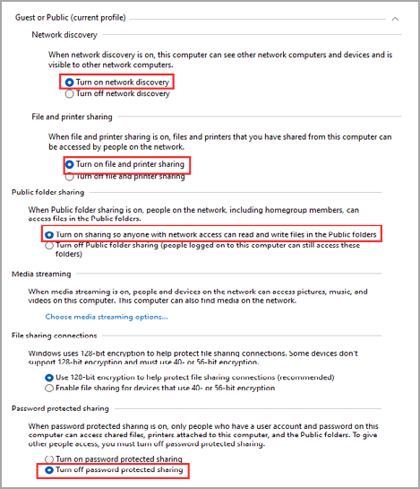 Cambiar la configuración avanzada de uso compartido