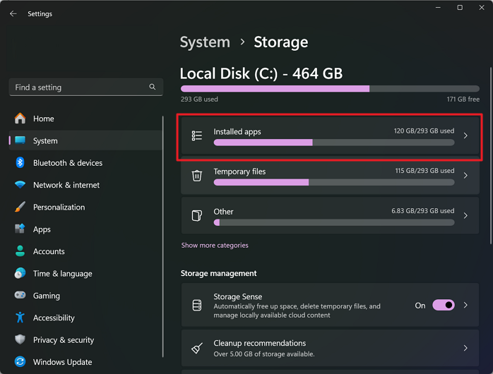 Klicken Sie auf die installierte App