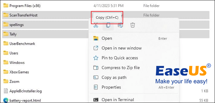 Dateien von der Festplatte kopieren