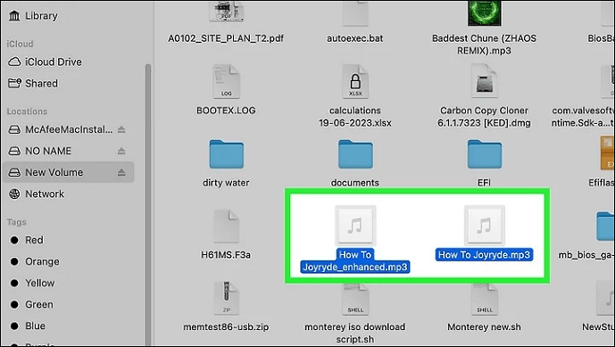 Dateien auf den Mac ziehen
