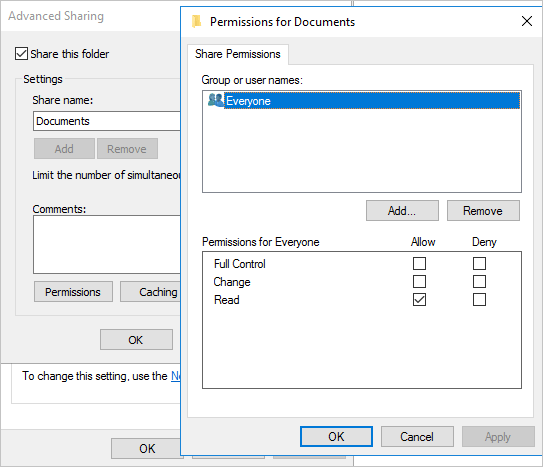 fix Windows 10 file sharing not working - enable file sharing