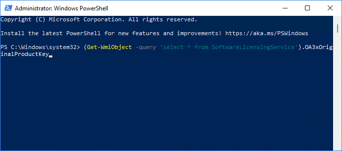 Recover lost product key on Windows 11 via PowerShell