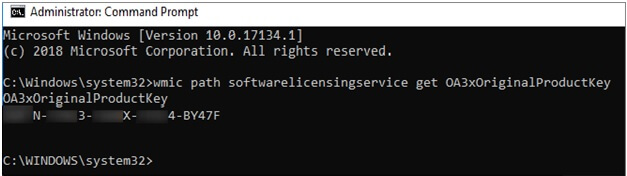 Encontre a chave do produto Windows Server em cmd