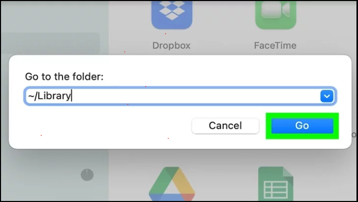 vá para a biblioteca de pastas