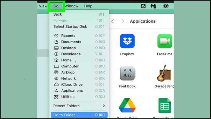 vá para a pasta mac