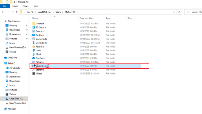 Localize jogos salvos