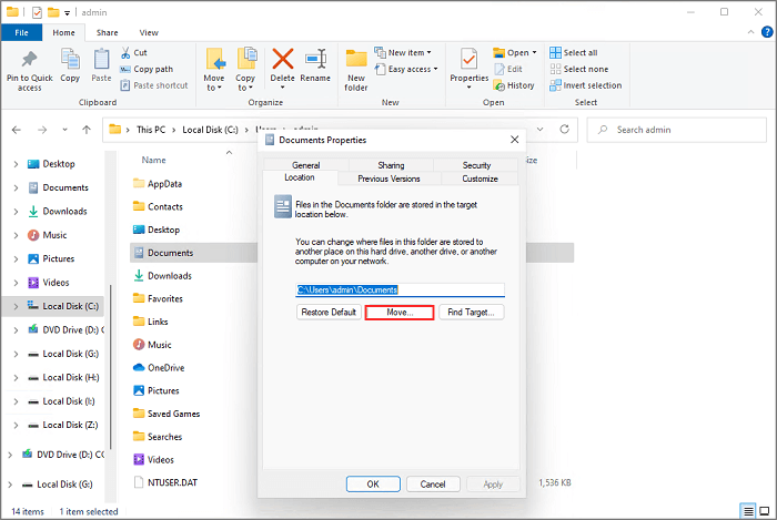 windows 11 move user folder to another drive