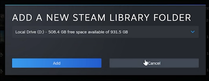 adicione a unidade externa