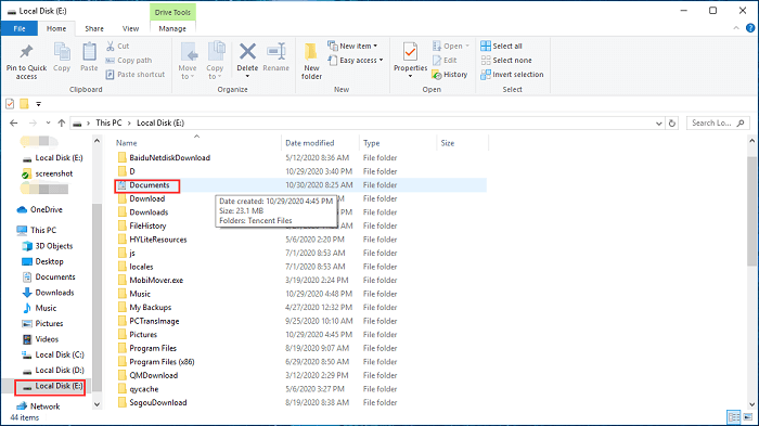 move user folder to E drive