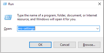 open settings in the run to get the latest windows 10 update