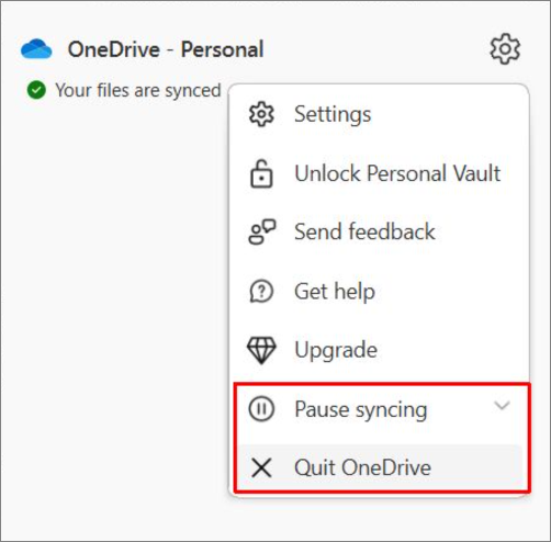 pausar sincronização