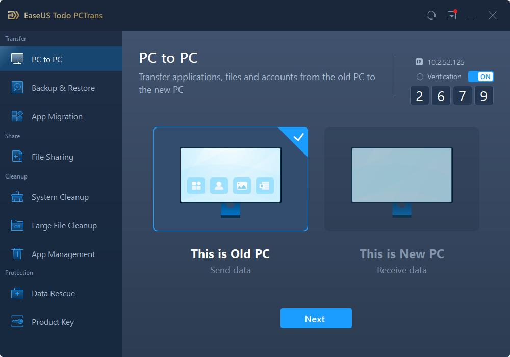 Bestanden overzetten van pc naar pc - stap 1