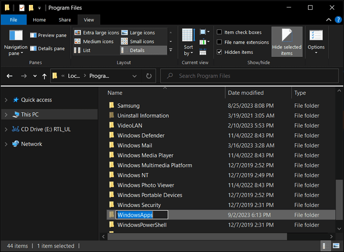 windowsapp umbenennen