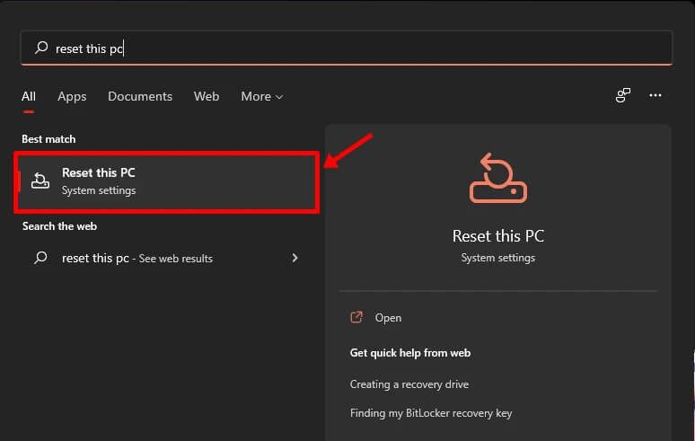 Zurücksetzen des PCs