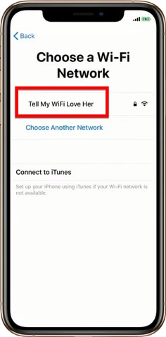 execute seu novo telefone e abra o Wi-Fi