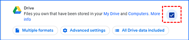 clique em desmarcar tudo para exportar arquivos