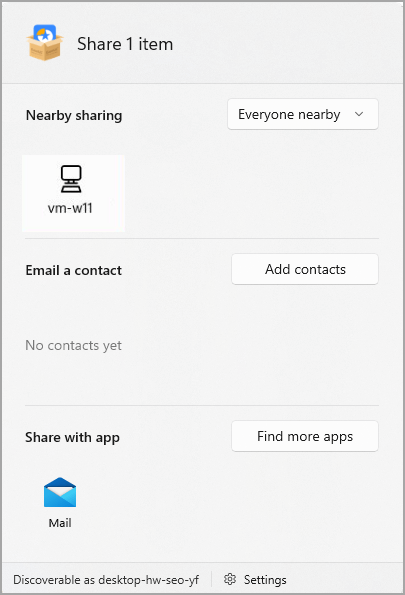 compartir con dispositivo cercano