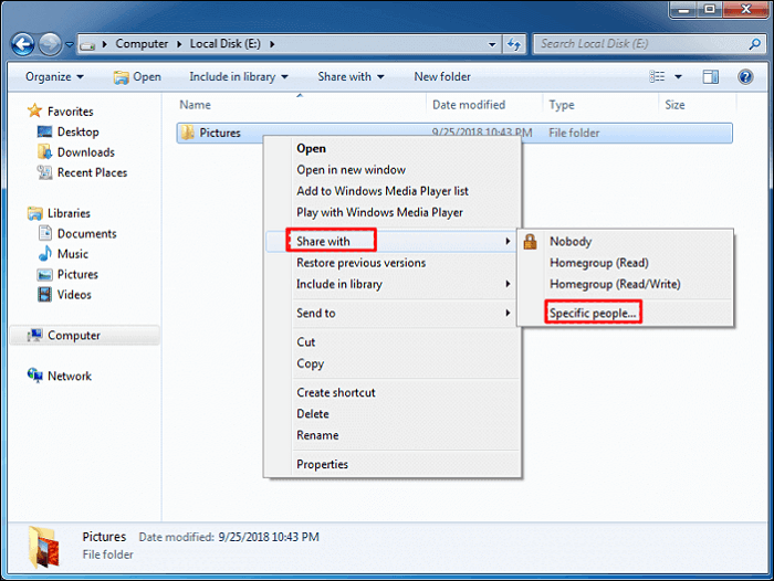 compartir con personas concretas