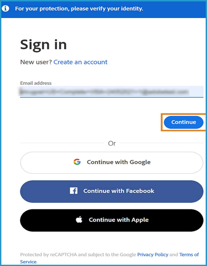 sign in adobe