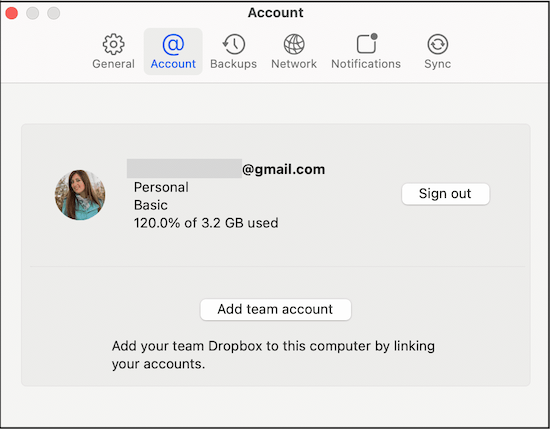 clique na conta e selecione sair