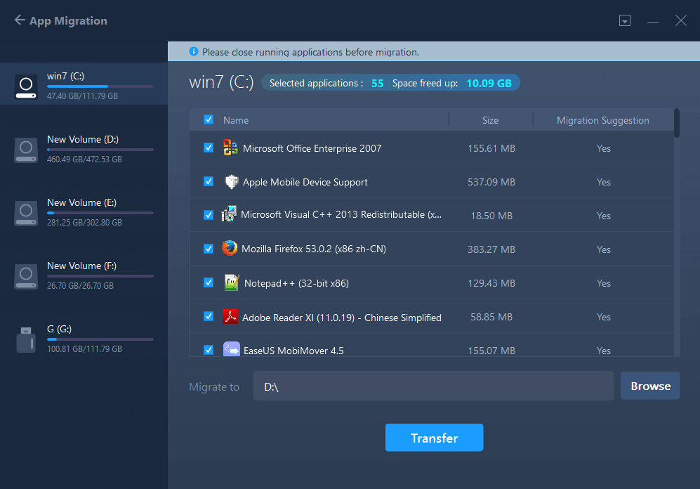 Transfer or Move Installed Apps/Programs/Software to SSD/HDD EaseUS
