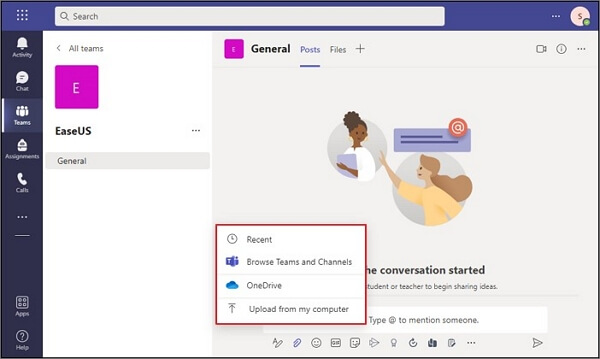 escolha o método para adicionar o arquivo