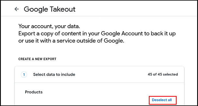 usar o Google Takeout